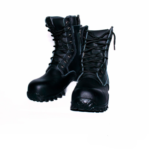 Bota táctica en cuero negro KB01